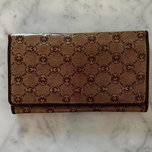 Vintage Morabito Paris Coated Canvas Monogram Wallet